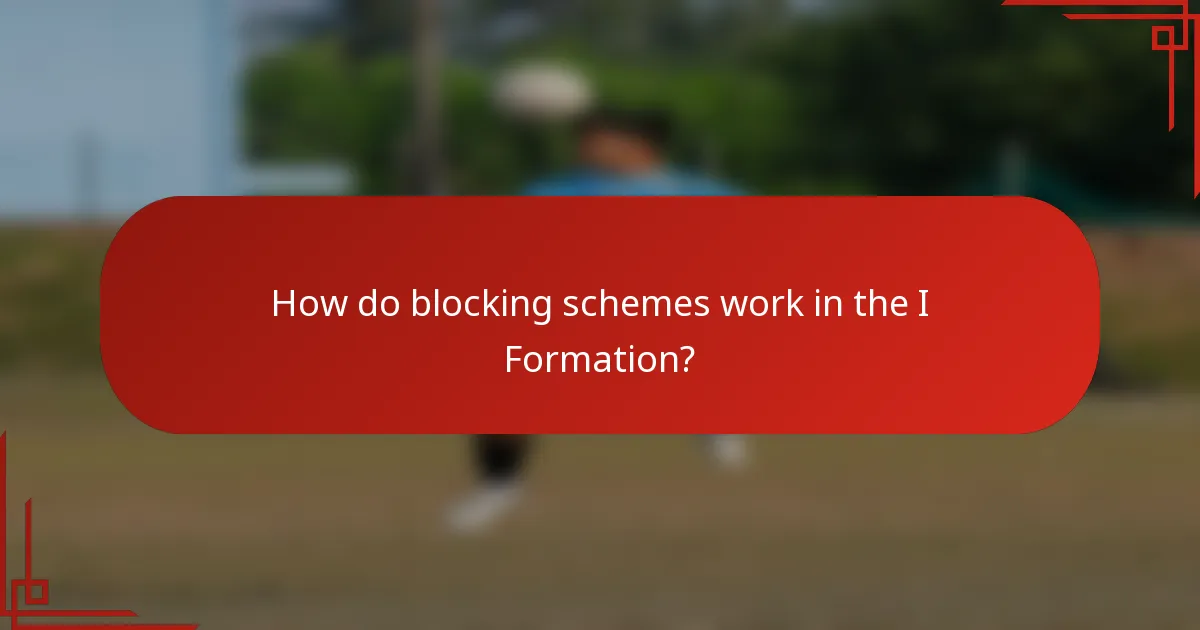 How do blocking schemes work in the I Formation?