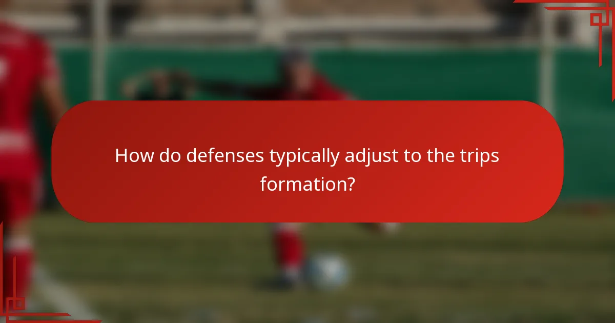How do defenses typically adjust to the trips formation?