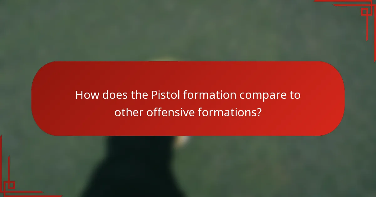 How does the Pistol formation compare to other offensive formations?