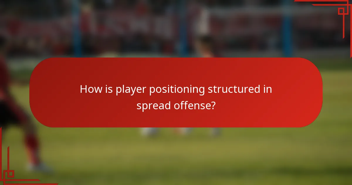 How is player positioning structured in spread offense?
